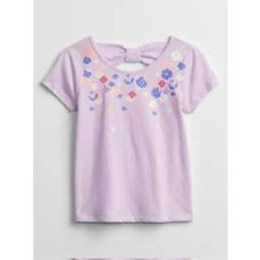 NEW GAP BabyGap Toddler Girls 3 Bow Tie Graphic Knit Tee